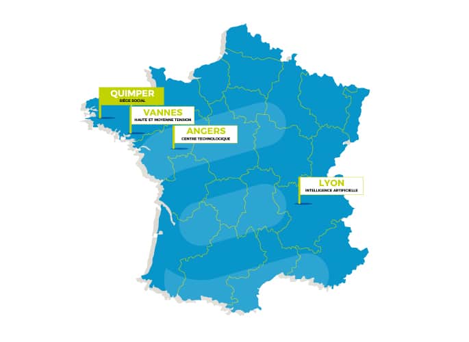 Map of Entech locations in France